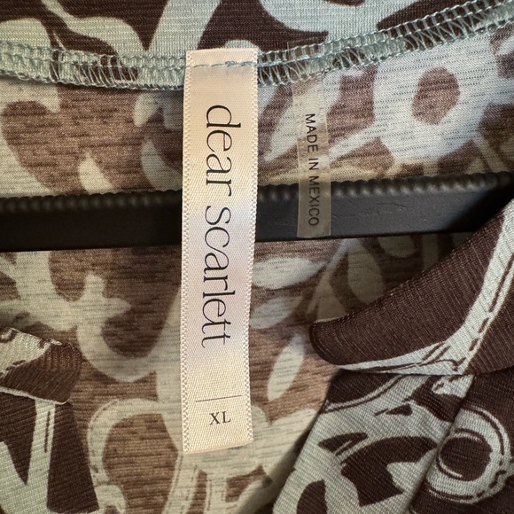 Dear Scarlett Chocolate Mint 3/4 Sleeve V Neck Tunic Top size XL - Picture 4 of 13